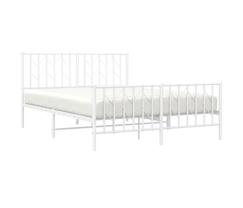 Estructura cama sin colchón con estribo metal blanco 135x190 cm