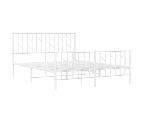 Estructura cama sin colchón con estribo metal blanco 135x190 cm