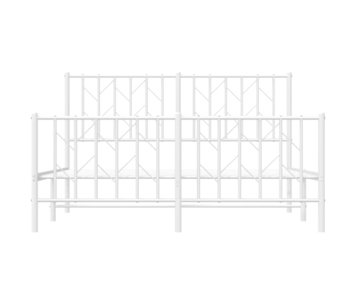 Estructura cama sin colchón con estribo metal blanco 135x190 cm