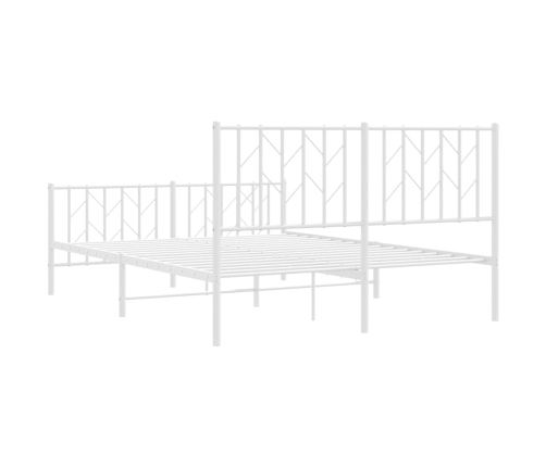 Estructura cama sin colchón con estribo metal blanco 135x190 cm