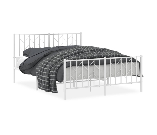 Estructura cama sin colchón con estribo metal blanco 140x190 cm