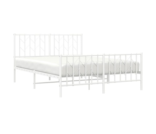 Estructura cama sin colchón con estribo metal blanco 140x190 cm