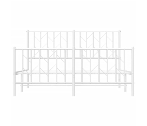 Estructura cama sin colchón con estribo metal blanco 140x190 cm