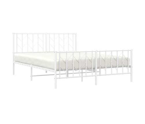 Estructura cama sin colchón con estribo metal blanco 150x200 cm