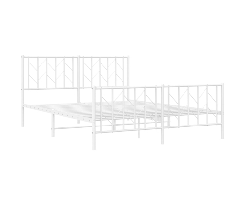 Estructura cama sin colchón con estribo metal blanco 150x200 cm