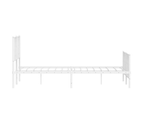 Estructura cama sin colchón con estribo metal blanco 150x200 cm