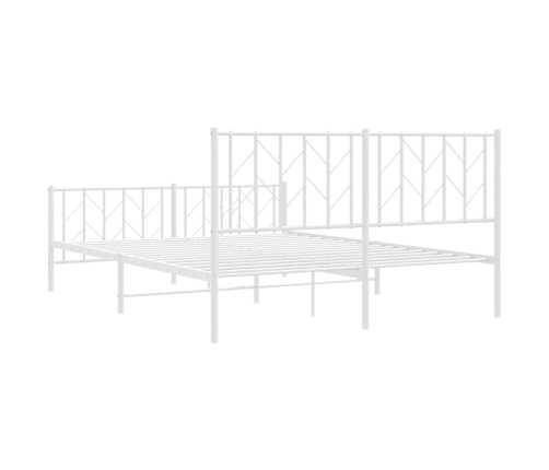 Estructura cama sin colchón con estribo metal blanco 150x200 cm