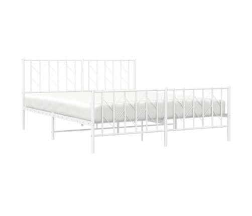 Estructura cama sin colchón con estribo metal blanco 160x200 cm