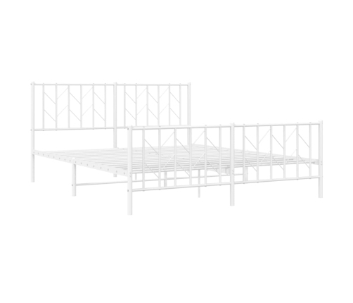 Estructura cama sin colchón con estribo metal blanco 160x200 cm