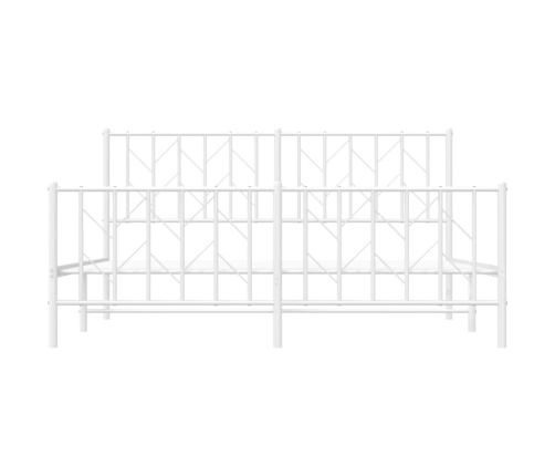 Estructura cama sin colchón con estribo metal blanco 160x200 cm