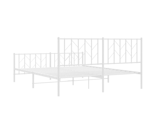 Estructura cama sin colchón con estribo metal blanco 160x200 cm