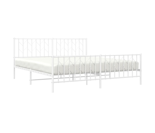 Estructura cama sin colchón con estribo metal blanco 180x200 cm