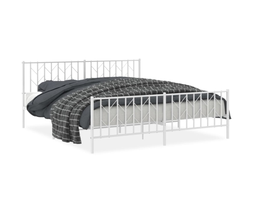 Estructura cama sin colchón con estribo metal blanco 183x213 cm