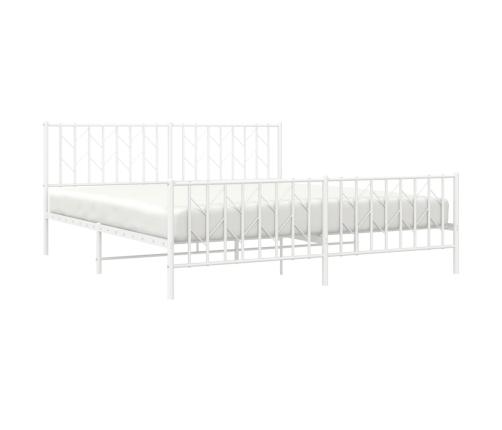 Estructura cama sin colchón con estribo metal blanco 183x213 cm