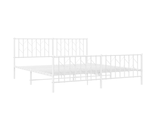 Estructura cama sin colchón con estribo metal blanco 183x213 cm