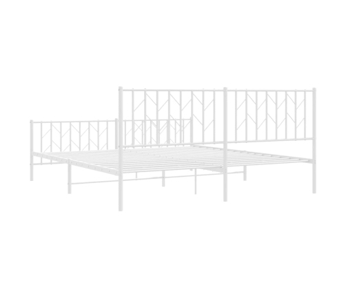 Estructura cama sin colchón con estribo metal blanco 183x213 cm