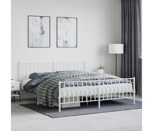 Estructura cama sin colchón con estribo metal blanco 183x213 cm