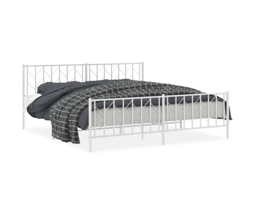 Estructura cama sin colchón con estribo metal blanco 193x203 cm