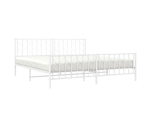 Estructura cama sin colchón con estribo metal blanco 193x203 cm