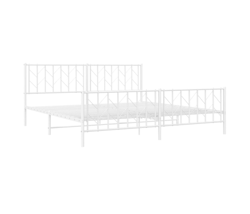 Estructura cama sin colchón con estribo metal blanco 193x203 cm