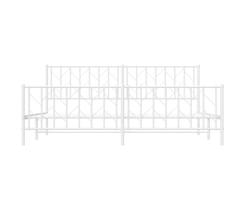 Estructura cama sin colchón con estribo metal blanco 193x203 cm