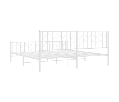 Estructura cama sin colchón con estribo metal blanco 193x203 cm