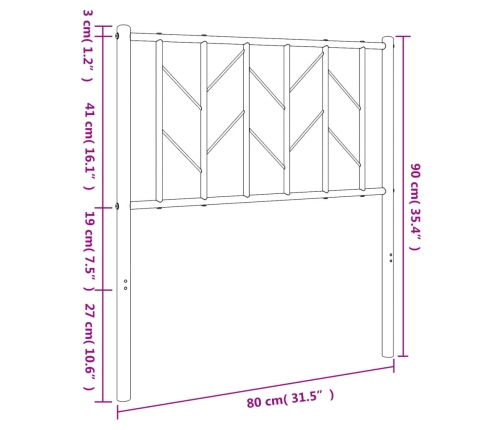 Cabecero de metal blanco 75 cm