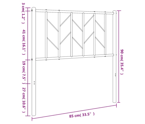 Cabecero de metal blanco 80 cm