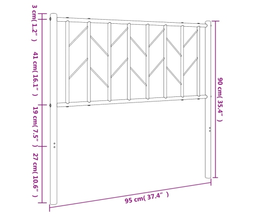 Cabecero de metal blanco 90 cm