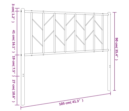 Cabecero de metal blanco 100 cm