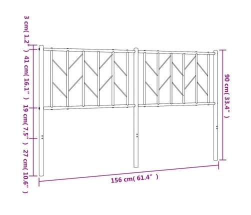 Cabecero de metal blanco 150 cm