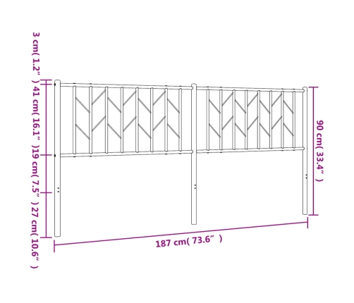 Cabecero de metal blanco 180 cm