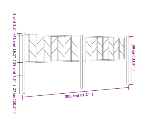 Cabecero de metal blanco 200 cm