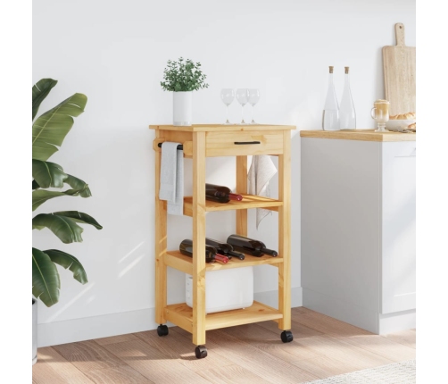 Carrito de cocina MONZA madera maciza de pino 48x40x90 cm