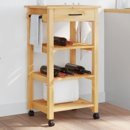 Carrito de cocina MONZA madera maciza de pino 48x40x90 cm