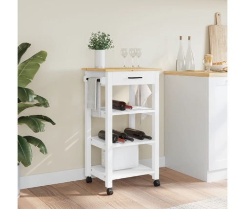 Carrito de cocina MONZA madera maciza de pino 48x40x90 cm