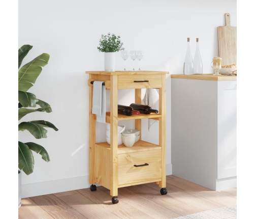 Carrito de cocina MONZA madera maciza de pino 48x40x90 cm