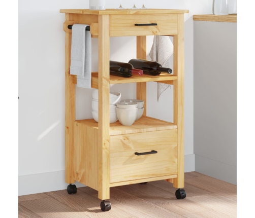 Carrito de cocina MONZA madera maciza de pino 48x40x90 cm