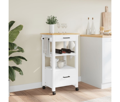 Carrito de cocina MONZA madera maciza de pino 48x40x90 cm