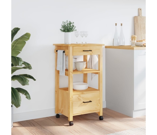 Carrito de cocina MONZA madera maciza de pino 48x40x90 cm