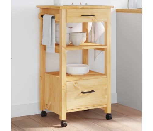 Carrito de cocina MONZA madera maciza de pino 48x40x90 cm