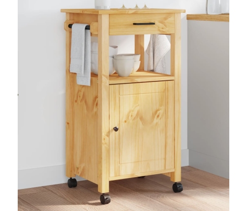 Carrito de cocina MONZA madera maciza de pino 48x40x90 cm