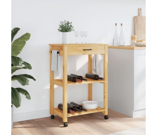 Carrito de cocina MONZA madera maciza de pino 60x40x90 cm