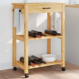 Carrito de cocina MONZA madera maciza de pino 60x40x90 cm