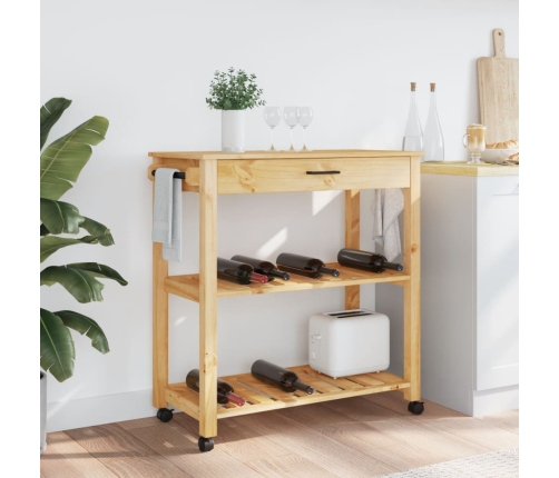 Carrito de cocina MONZA madera maciza de pino 84x40x90 cm