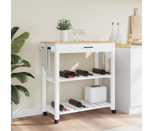 Carrito de cocina MONZA madera maciza de pino 84x40x90 cm