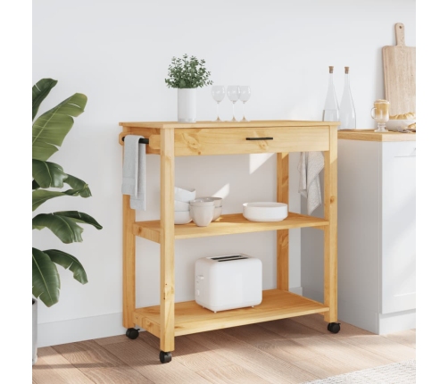 Carrito de cocina MONZA madera maciza de pino 84x40x90 cm