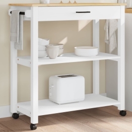 Carrito de cocina MONZA madera maciza de pino 84x40x90 cm