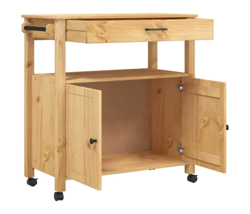 Carrito de cocina MONZA madera maciza de pino 84x40x90 cm