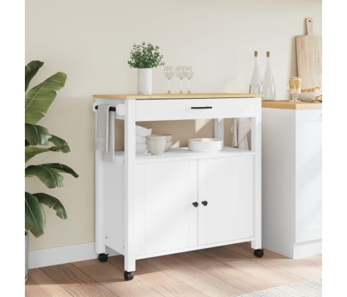 Carrito de cocina MONZA madera maciza de pino 84x40x90 cm